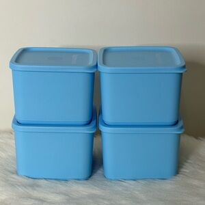 Tupperware Blue Square Containers Set